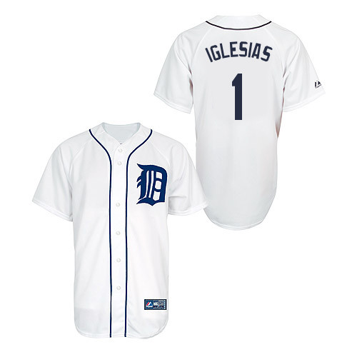 Jose Iglesias #1 Youth Baseball Jersey-Detroit Tigers Authentic Home White Cool Base MLB Jersey